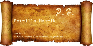 Petrilla Henrik névjegykártya
