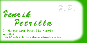 henrik petrilla business card